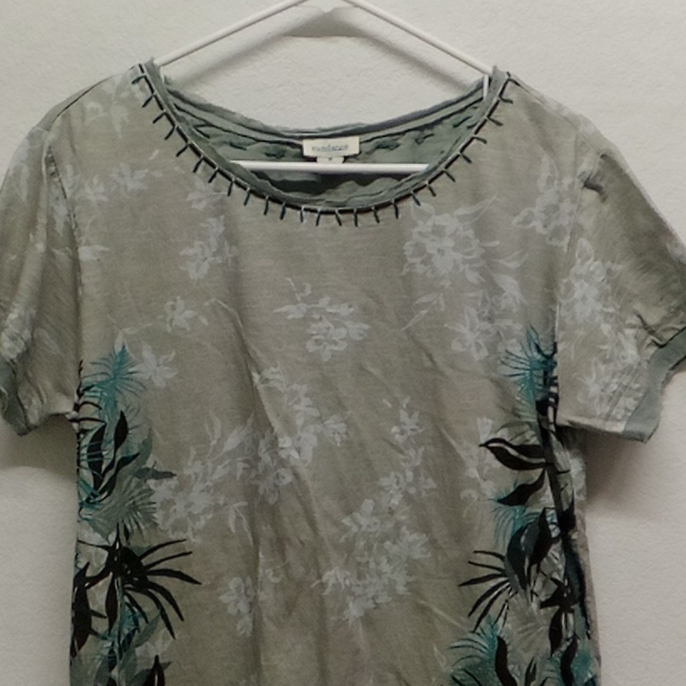 Sundance Green Floral Short Sleeve Shirt - Picture 2 of 5